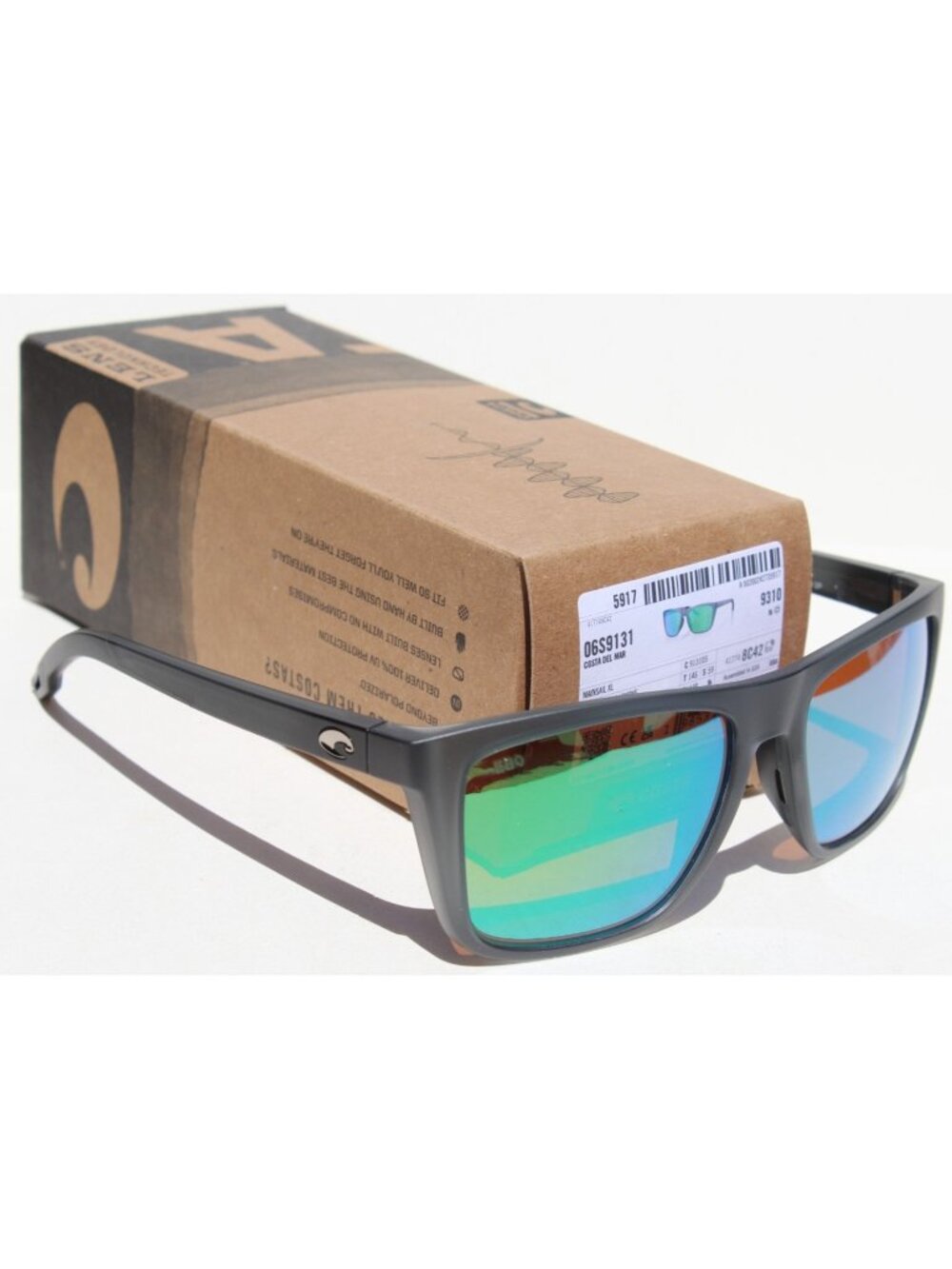 COSTA DEL MAR Mainsail XL 580G POLARIZED Sunglasses Gray Smoke/Green Mirror NEW